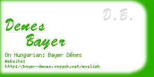 denes bayer business card